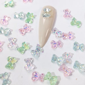 24 pcs 4 color Kawaii Japan Nail Charms Flatback/ pink bear/strawberry/Cute Y2k Nail art/ Cartoon Japanese