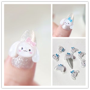 12 pcs 2 styles Kawaii Japan Nail Charms Flatback/ cute dog/Cute Y2k Nail art/ Cartoon Japanese