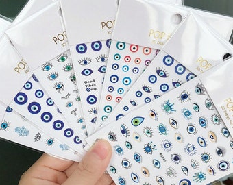 Evil Eye Nail Decal Nail Stickers Hamsa Hand Symbol Hand of Fatima Self-Adhesive Nail Stickers