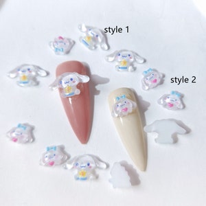 12 pcs 2 styles Kawaii Japan Nail Charms Flatback/ cute dog/Cute Y2k Nail art/ Cartoon Japanese