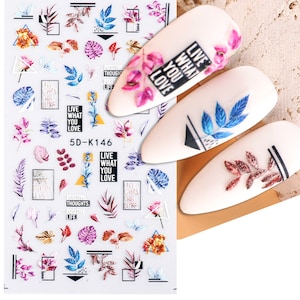 Nail Art Decals|Nail Sticker| Nail Diy kinds of leaf -  5D Self-Adhesive Nail Sticker