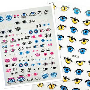 Evil Eye Nail Decal Sticker Hamsa Hand Hand of Fatima 3D Self-Adhensive Sticker