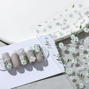 Magnolia Nail Art Decals|Nail Sticker| Nail Diy  ultra thin translucent-   Self-Adhesive Nail Sticker