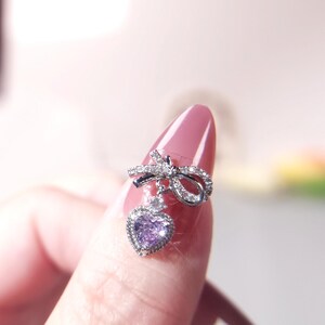 4 pcs High Quality Nail Gem|Nail Charms, earring charm|Glittering pruple Zirconia Tassel, Nail Bling|Nail Crystal|Nail Rhinestone |gift