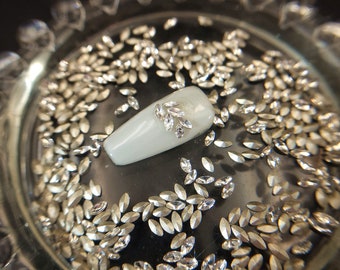 50 pcs  mini marquise,pointed back|nail bling|nail rhinestones| nail art diy |2mmX4mm