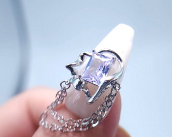 2 pcs High Quality Nail Charms, earring charm, Metal mosaic light purple zircon , Nail Bling, Nail Crystal, Nail Rhinestone