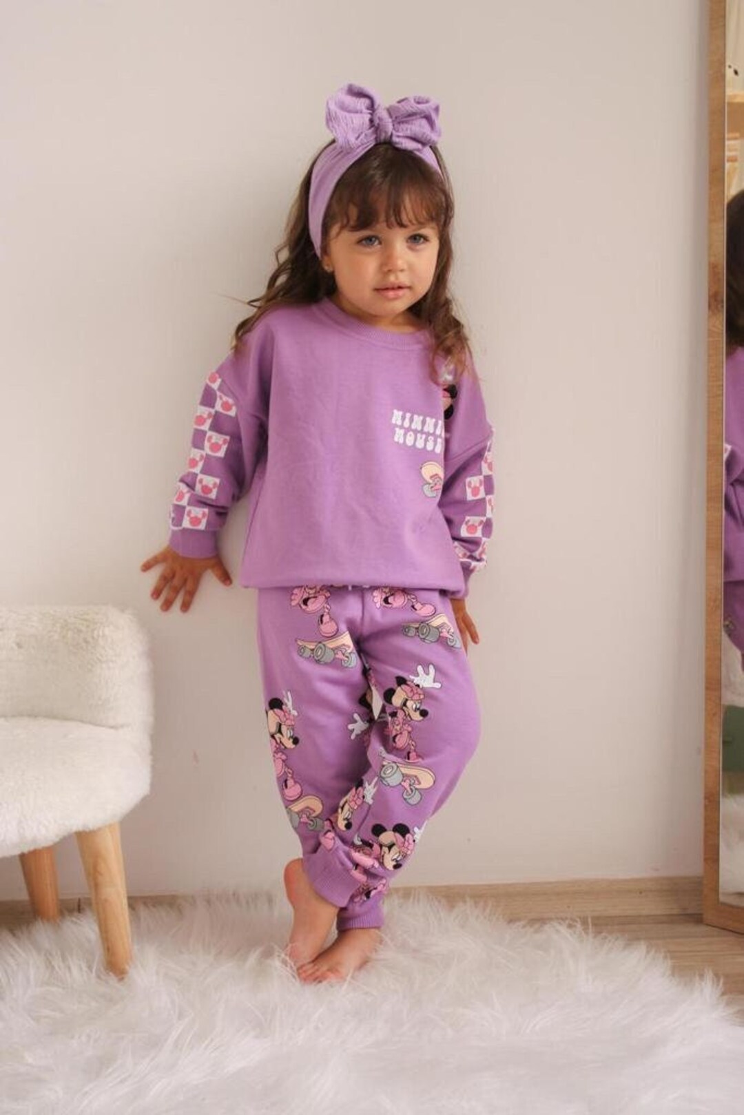 Disney Minnie Mouse Tracksuit Girls Clothing Set Active and - Etsy