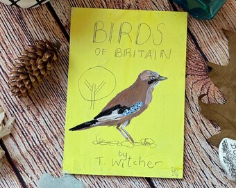 Original Small Bird Book Inspired Naive Illustrated Illustration Painted Acrylic