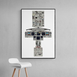 Huge Boeing 737-800 - Cockpit Poster - Pilot Gift Aviation Aircraft Poster