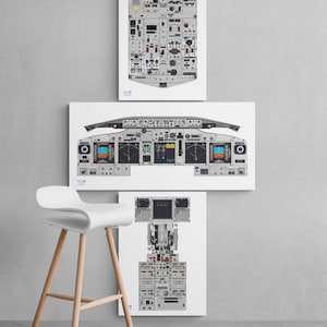 Boeing 737-800 Training Poster - Flight Simulator Training - 737 Cockpit Poster - 737 NG Study Guide