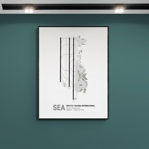 Seattle Airport SEA Diagram Digital Print