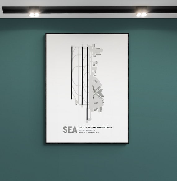 Seattle Airport SEA Diagram Poster - Etsy