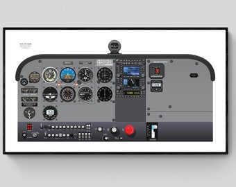 Cessna 172 Poster Cockpit Wall Art Great Pilot Gift