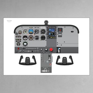 Personalized Pilot Gift Cessna 172 Cockpit Poster C172 Training Poster Custom Pilot Gift Aviation Wall Art