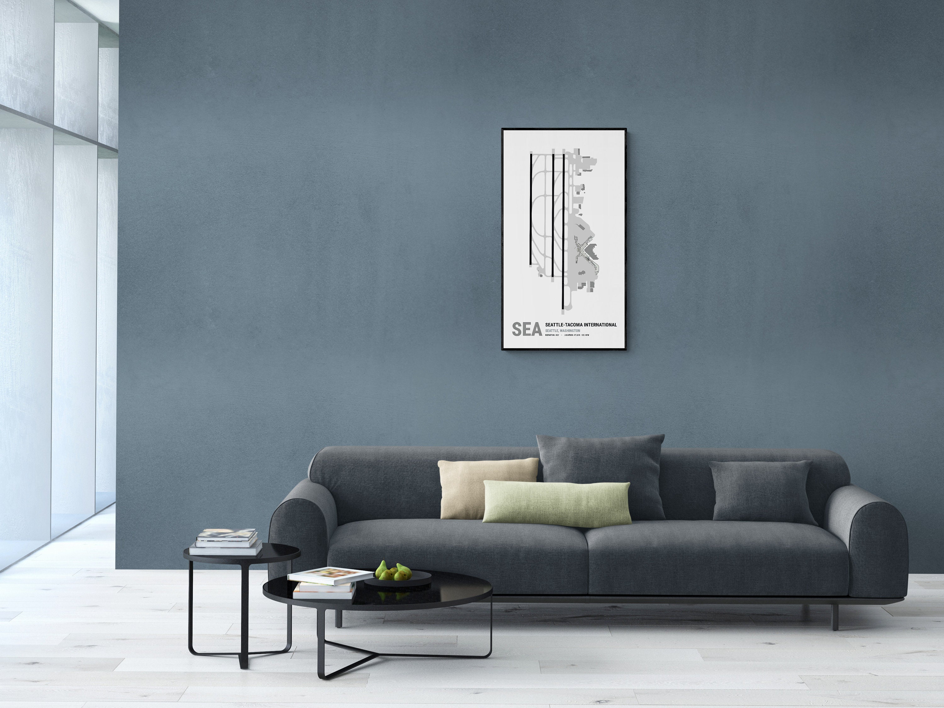 Seattle Airport SEA Diagram Poster - Etsy