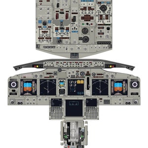 Boeing 737-800 Study Aid Digital Graphic  - Flight Deck Cockpit  - 18x30, 18x24, 12x20 and A1, A2