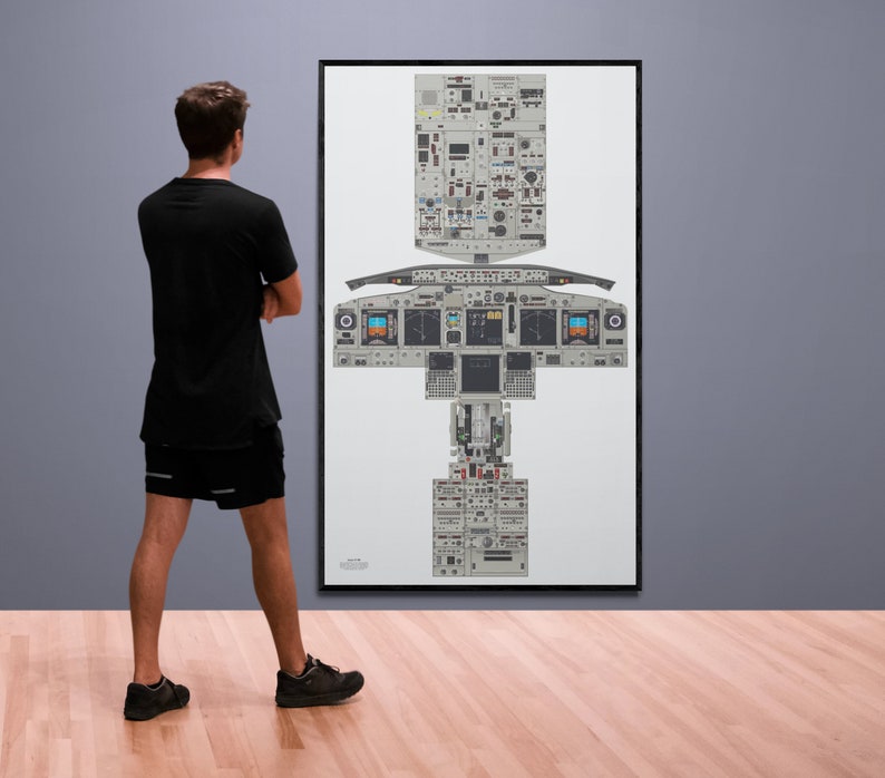 thumbnail image 2 of Huge Boeing 737-800 Flight Deck Cockpit Poster - 30x50 Inches, Unframed - Free Shipping 2 of 5