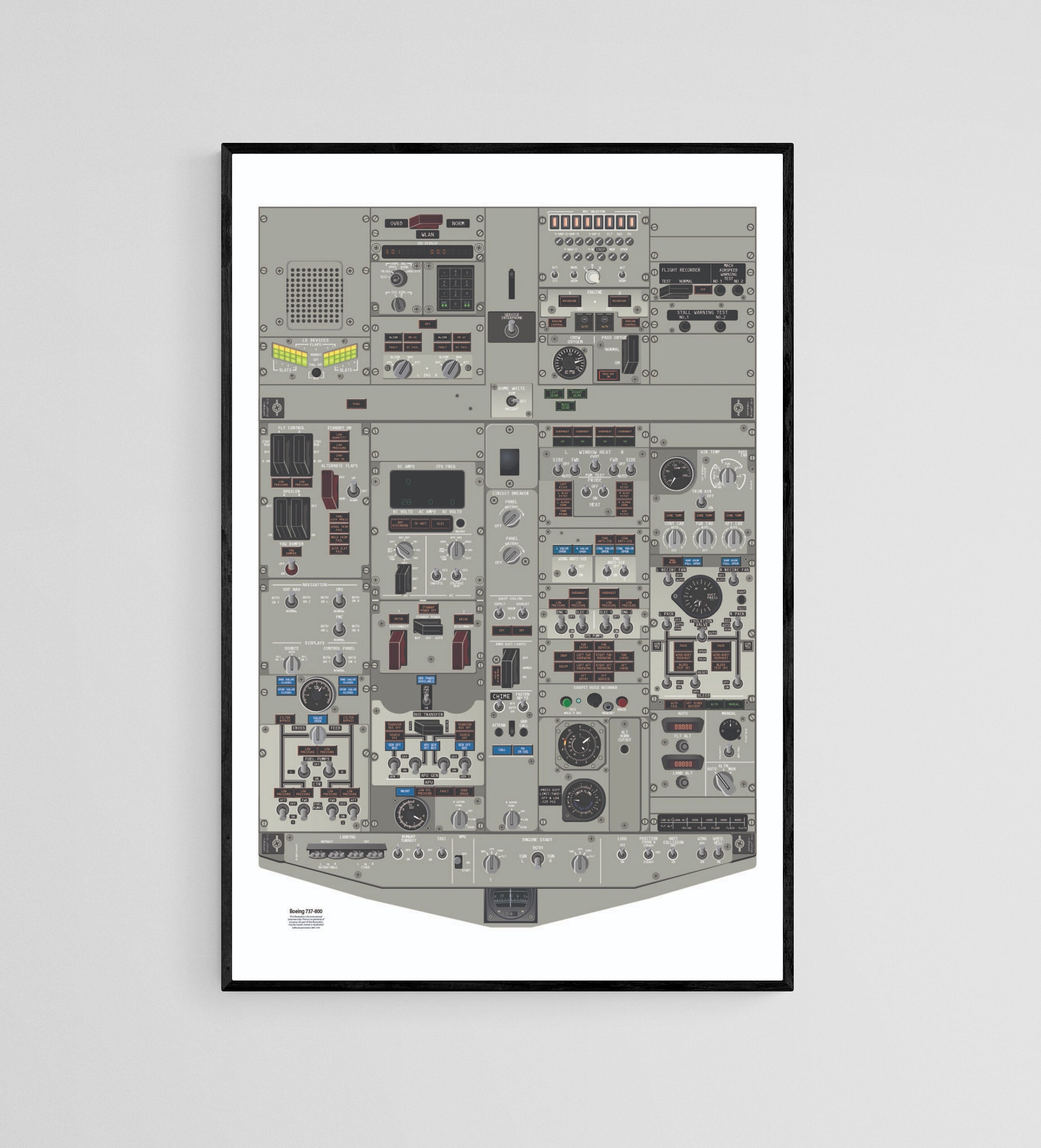 Boeing 737-800 NG Flight Deck Poster Overhead Panel 20x30 - Etsy