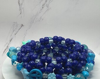 Blue Grumpy Bear Kandi Cuff