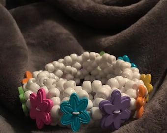 Flower Button Kandi Cuff