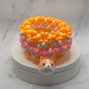 Rotating Kandi Corgi Head and Butt Cuff