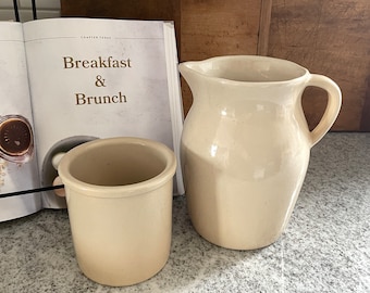Roseville Pottery, Stoneware Crock, Stoneware Pitcher, Utensil Crock, Crock, Stoneware Crock, Kitchen Decor, Vintage Decor, Antique Decor