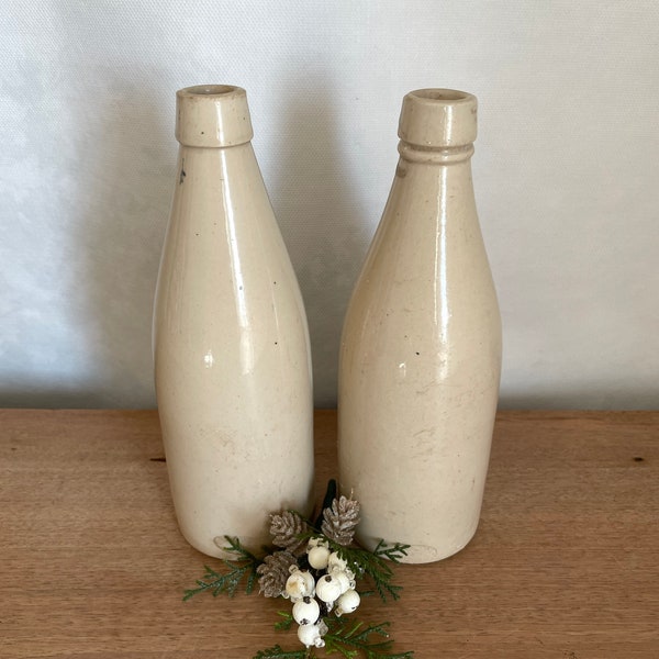 Stoneware Bottle, Stonware Vase, Antique Stoneware, White Stoneware, Vintage Stoneware, Vintage Bottle, Vintage Decor, Kitchen Decor