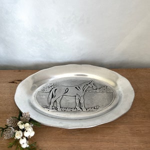 Pewtarex Horse Plate, Tray, Vintage Plate, Decorative Plate, Vintage Plate, Vintage Horse Plate