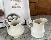 European Creamer, Vintage Creamer, White Creamer, Ironstone Creamer, Vintage Ironstone Pitcher, Kitchen Decor, Vintage Decor, Antique Decor