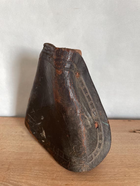 Paire D'étriers De Selle Vintage En Cuir, Style Western Cowboy, Décor Dentelle, Occasion USA