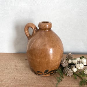 ミニ釉薬陶器水差し ブルーフローラル陶器水差し ヴィンテージ水差し