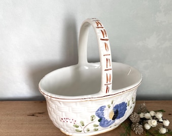 European Ceramic Basket, Vintage Basket, Vintage Ceramic Basket, Spring Decor, Farmhouse Decor, Vintage Decor, Easter Basket