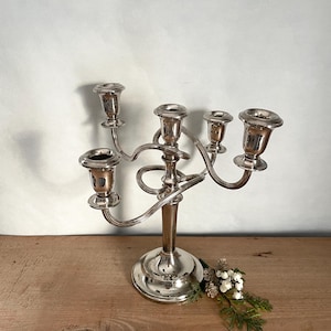 Silverplate Candelabra, Vintage Candelabra, Silver Candlestick Holder, Vintage Candlestick, Vintage Decor, Antique Decor