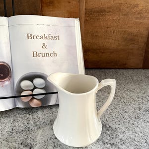 European White Pitcher, Small White Pitcher, Vintage Pitcher, Kitchen Pitcher, Kitchen Decor, Farmhouse Kitchen Pitcher, Farmhouse