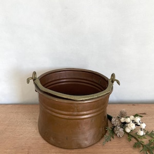 Small Copper Bucket, Vintage Copper Pot, Copper Pot, French Country, Copper Pail, Copper Planter, Kitchen Decor,