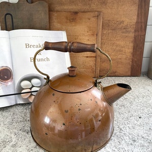 Copper Tea Kettle, Vintage Tea Kettle, Copper Kitchen Decor, Kitchen Decor, Vintage Decor, Tea Kettle, Copper Kettle, French Country