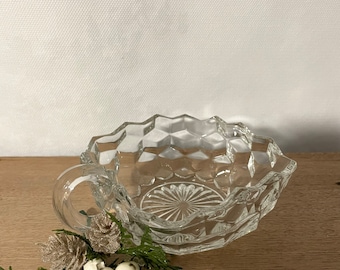 Glass Chamber Candle Holder, Glass Candlestick Holder, Glass Candlestick, Chamber Candlestick, Glass Tray, Vintage Decor, Antique Decor