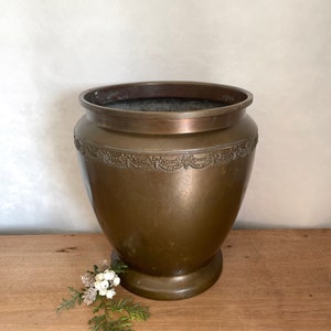 Brass Planter, Vintage Flower Pot, Vintage Planter, Flower Planter