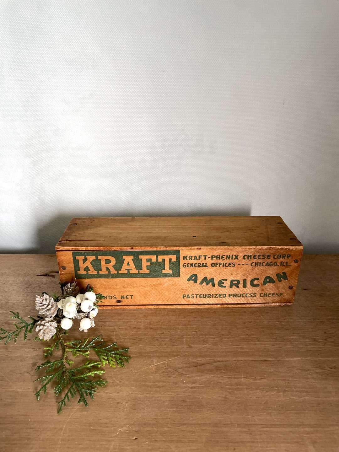 Kraft Cheese Box Vintage Wood Box Antique Wood Box Wood Etsy