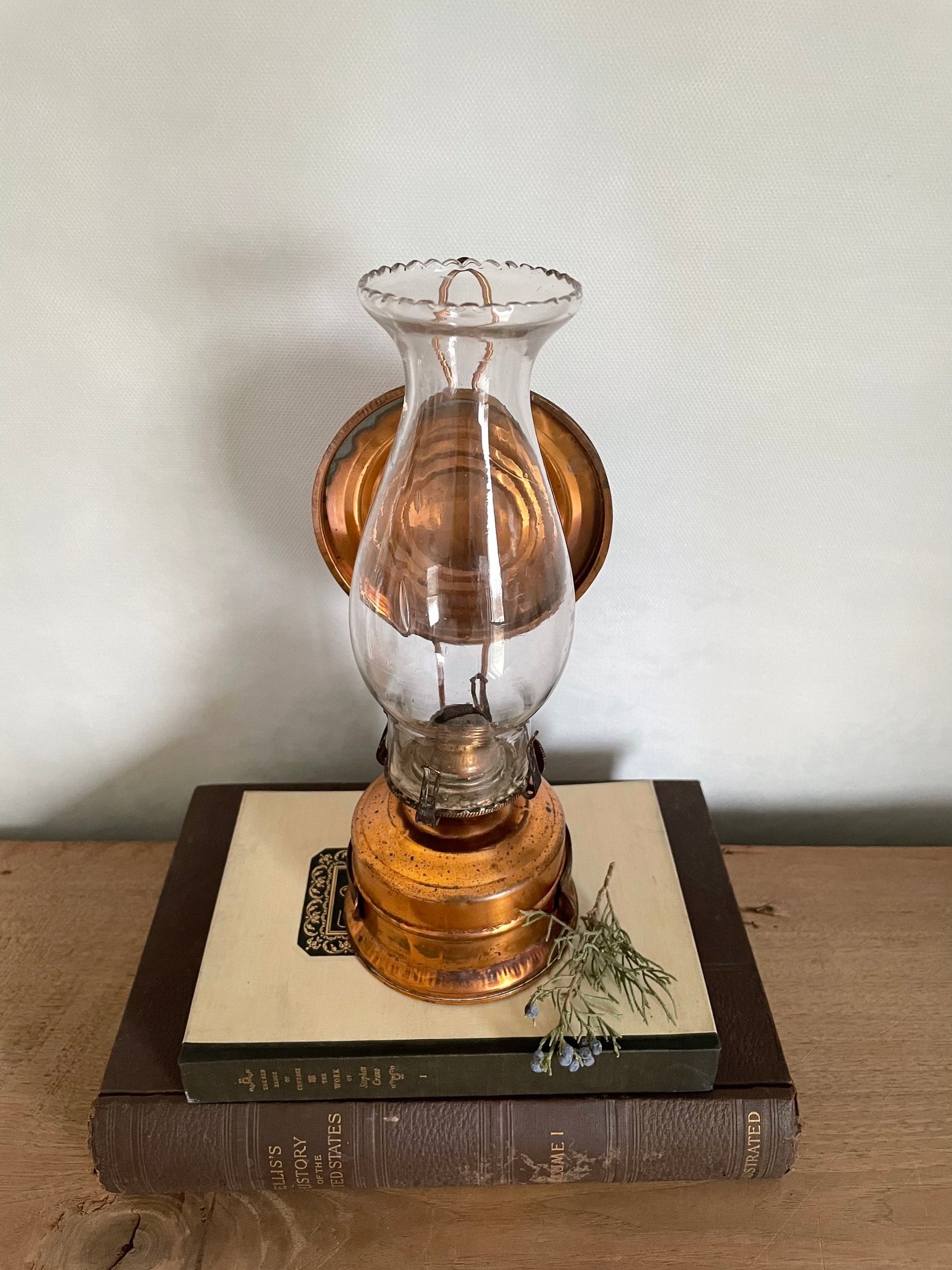 Copper Oil Lamp Copper Sconce Sconce Antique Oil Lamp Etsy