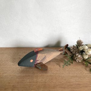 Wood Fish Decoy Figurine Handcarved Wood Decoy Handpainted Fish Decoy Wood Sculpture Cabin Decor Vintage Style