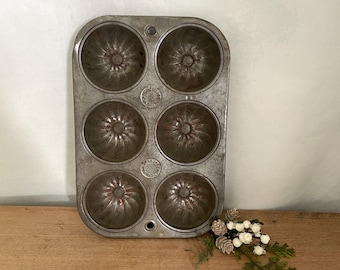 Molde para magdalenas vintage, decoración de cocina vintage, decoración cottagecore, decoración antigua