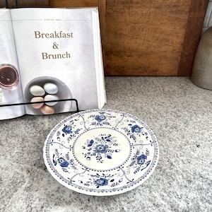 European Plate, Blue and White Plate, Ironstone Plate, Vintage Plate, White Plate, Floral Plate, Kitchen Plate, Kitchen Decor, Vintage