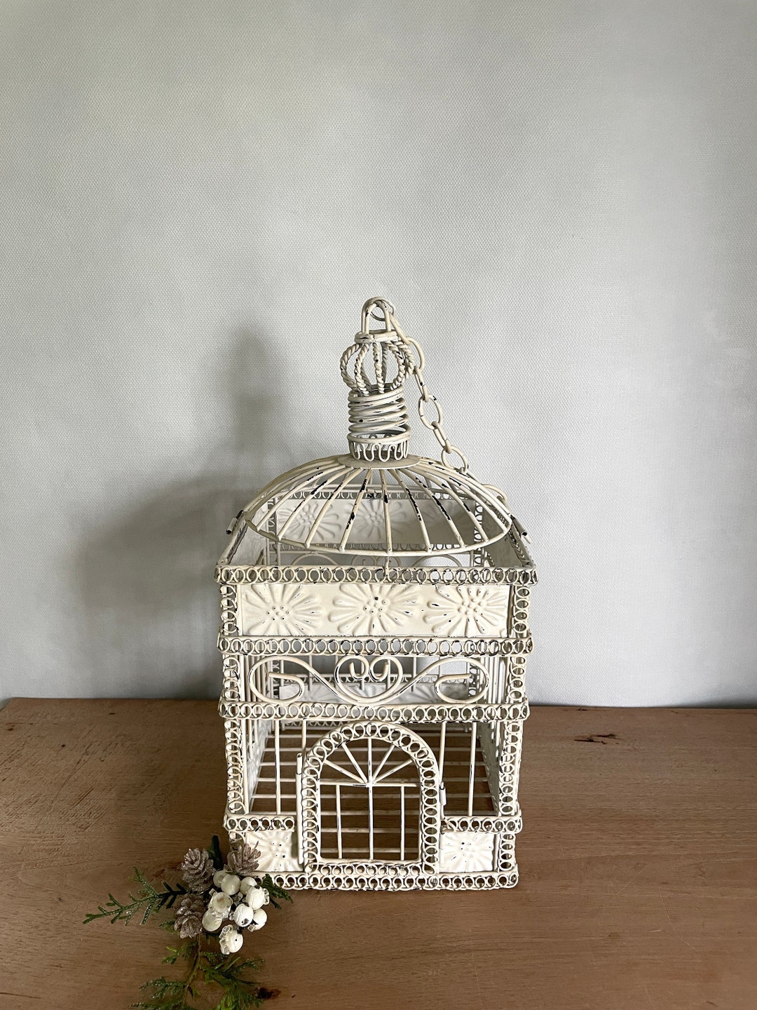 White Bird Cage Vintage Bird Cage Decorative Bird Cage Cottagecore ...
