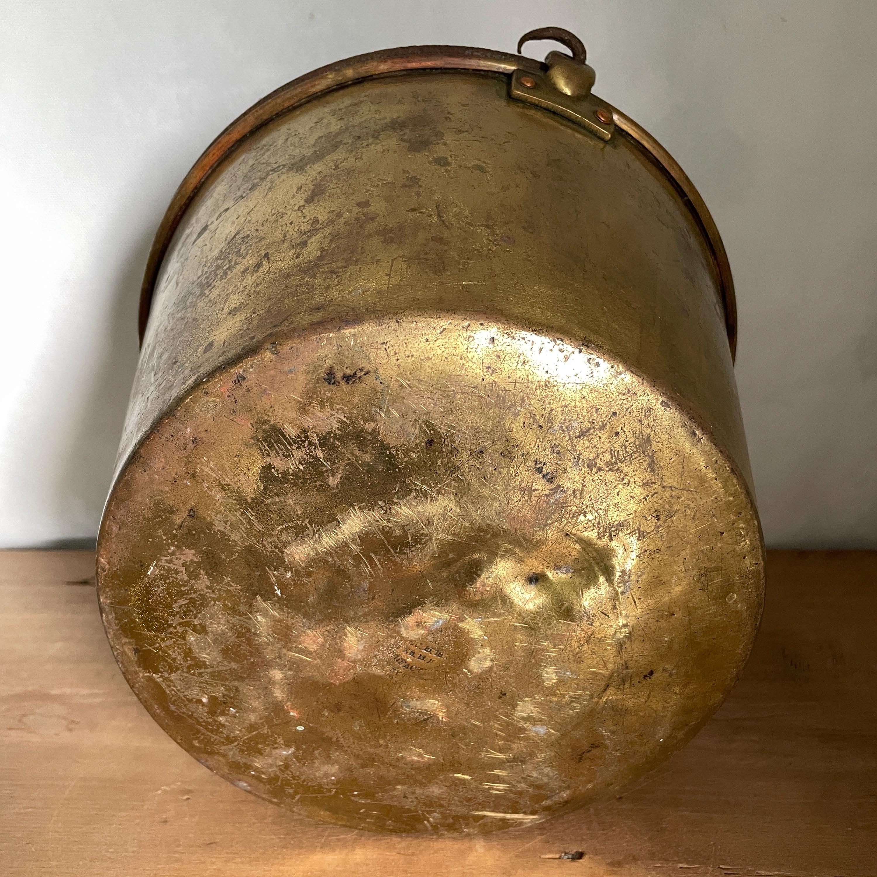 アンティーク真鍮バケツ、ヴィンテージ真鍮バケツ、フレンチカントリー