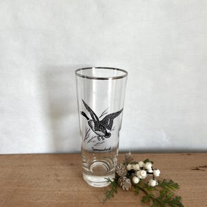 Vintage Duck Glass, Waterfowl Glass, Vintage Glass, Water Glass, Glassware, Vintage Glass, Cabin Decor