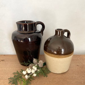 Stoneware Jug, Antique Stoneware Jug, Brown Jug, Macomb Pottery, Pottery Jug, Kitchen Decor, Vintage Decor, Antique Decor