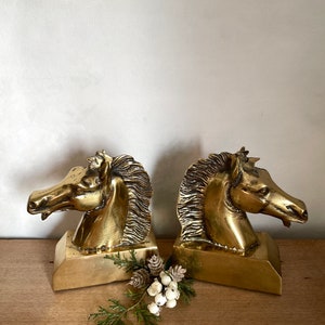 Horse Head Bookends, Horse Bookends, Vintage Bookends, Bookends, Vintage Decor, Antique Decor, Farmhouse Decor