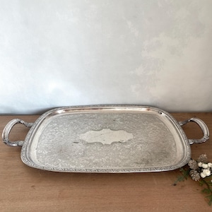 Silver Tray, Silver Serving Tray, Coffee Table Decor, Side Table Decor, Vintage Tray, Vintage Decor, Antique Decor