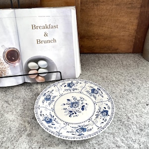 European Plate, Blue and White Plate, Ironstone Plate, Vintage Plate, White Plate, Floral Plate, Kitchen Plate, Kitchen Decor, Vintage